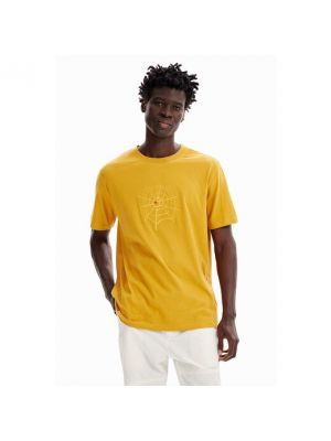Camiseta con corazón Desigual amarillo
