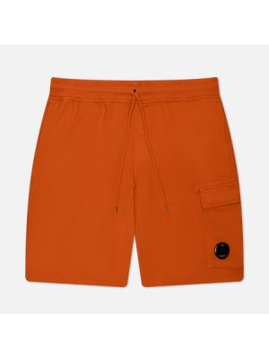 Хлопковые флисовые шорты карго C.p. Company оранжевые
