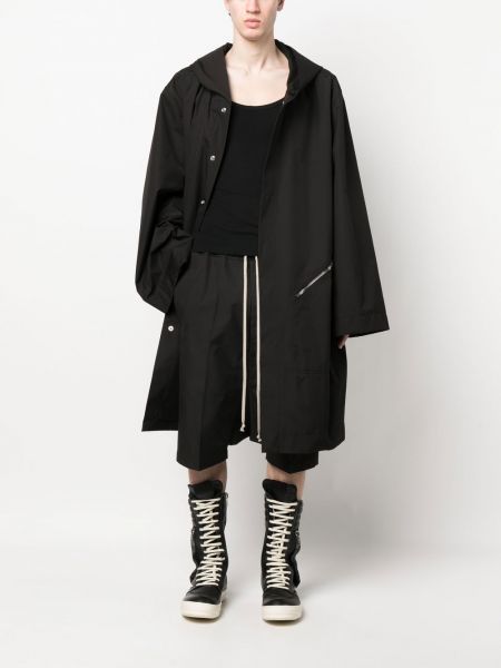 Manteau à capuche oversize imperméable Rick Owens noir