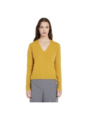 Sweter z kaszmiru Max Mara żółty