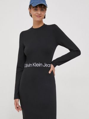 Testhezálló mini ruha Calvin Klein Jeans fekete