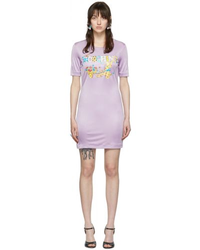 Плаття міні з віскози Moschino, фіолетове