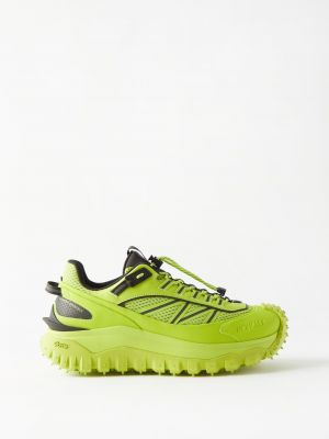 Кожаные кроссовки Moncler зеленые