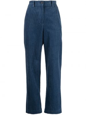 Ravne hlače iz rebrastega žameta Studio Tomboy modra