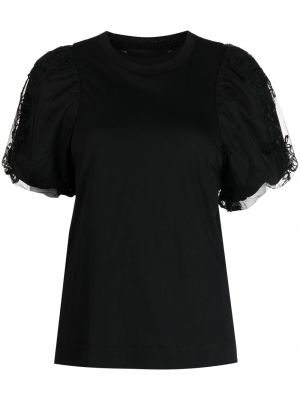 Tylové bavlnené tričko Simone Rocha čierna