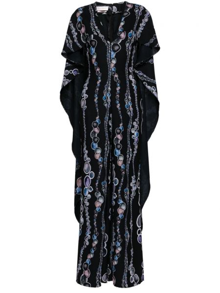 Abstrakter jumpsuit mit weitem bein mit print Saiid Kobeisy blau