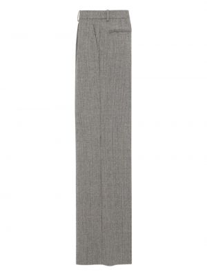 Vlněné rovné kalhoty Saint Laurent šedé