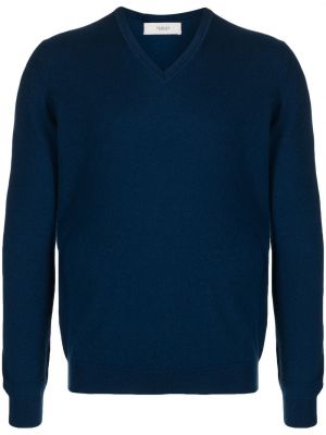 Кашмирен пуловер с v-образно деколте Pringle Of Scotland синьо