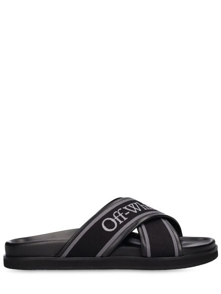 Kožne sandale Off-white crna