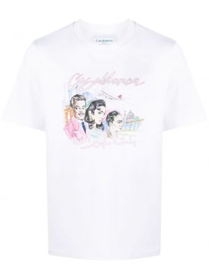T-shirt con stampa Casablanca bianco
