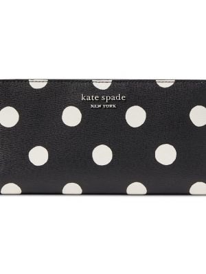 Черный кошелек в горошек с принтом Kate Spade New York