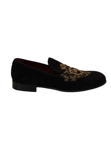Loafers zamszowe skórzane na obcasie Dolce And Gabbana
