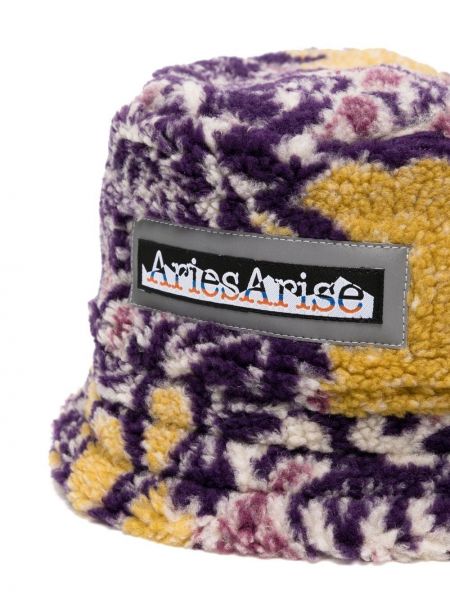 Fleece mütze mit print Aries lila