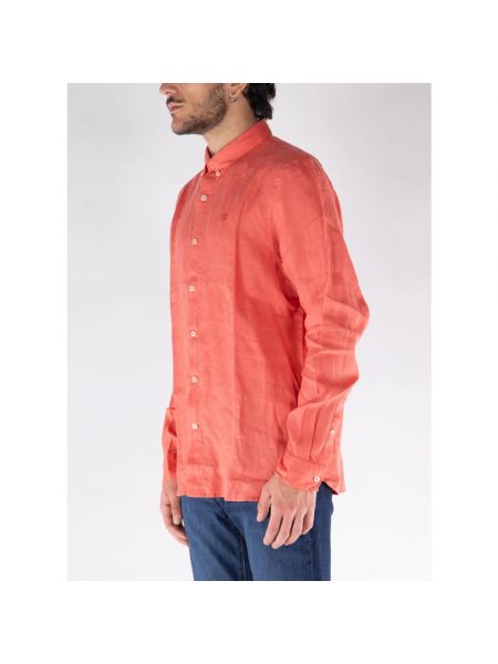 Lniana koszula Timberland pomarańczowa