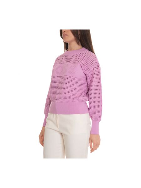 Jersey con estampado de tela jersey calado Boss rosa