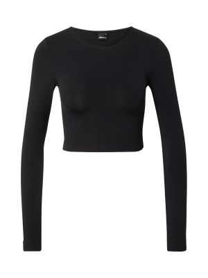 Tričko s dlhými rukávmi Gina Tricot čierna