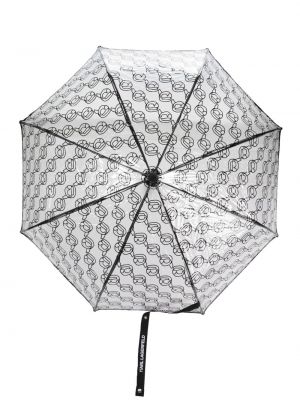 Regenschirm mit print Karl Lagerfeld weiß