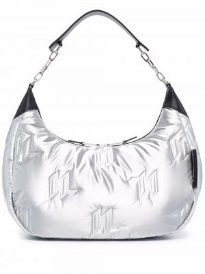 На плечо сумка с тиснением Karl Lagerfeld, серебряный