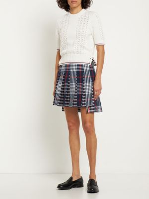 Kostkované bavlněné mini sukně Thom Browne