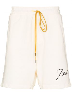 Pantalones cortos deportivos con bordado Rhude blanco