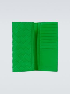 Кожено портмоне Bottega Veneta зелено