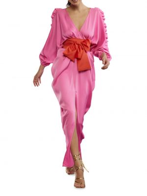 Атласное платье Cynthia Rowley розовое
