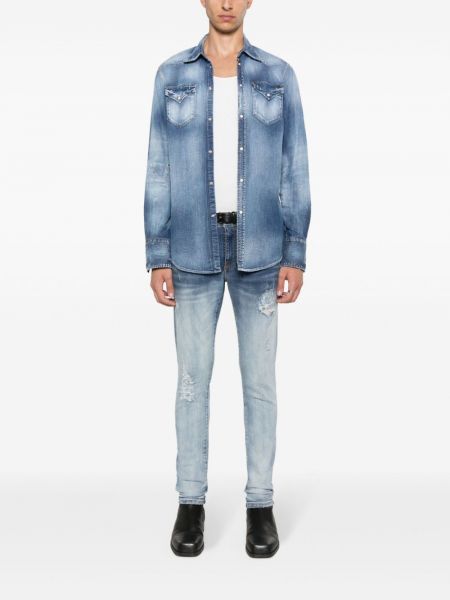 Distressed zerrissene skinny jeans Salvatore Santoro blau