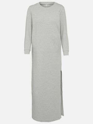 Pamučna midi haljina od jersey Norma Kamali siva