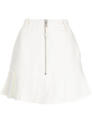 Plisirana mini suknja Ganni bijela