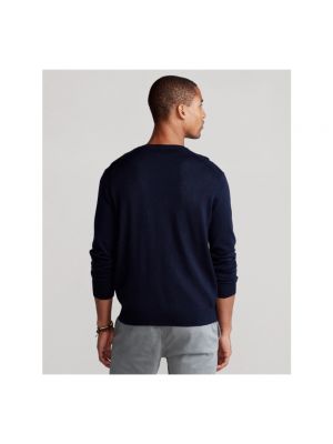 Jersey de lana slim fit de lana merino Polo Ralph Lauren azul