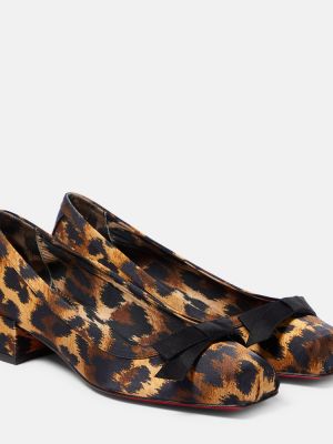 Полуотворени обувки с принт с леопардов принт Christian Louboutin кафяво