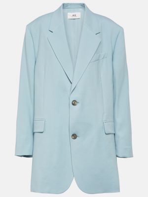 Шерстяной пиджак Ami Paris синий