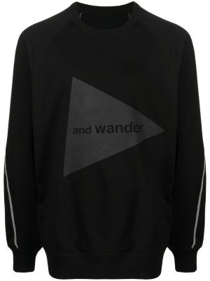 Trykt bomull sweatshirt And Wander svart