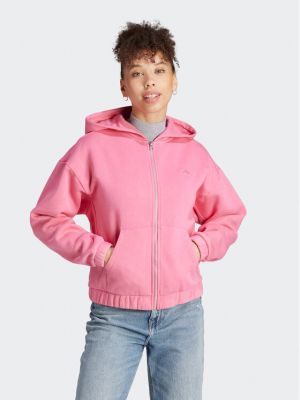 Bluză din fleece cu croială lejeră Adidas roz