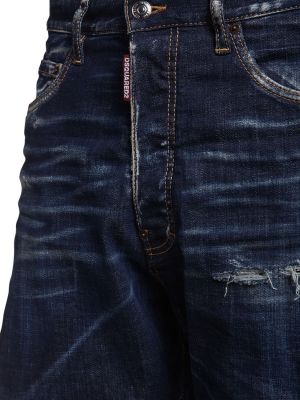 Bavlnené džínsové šortky Dsquared2 modrá