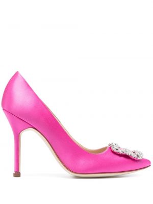 Полуотворени обувки Manolo Blahnik розово