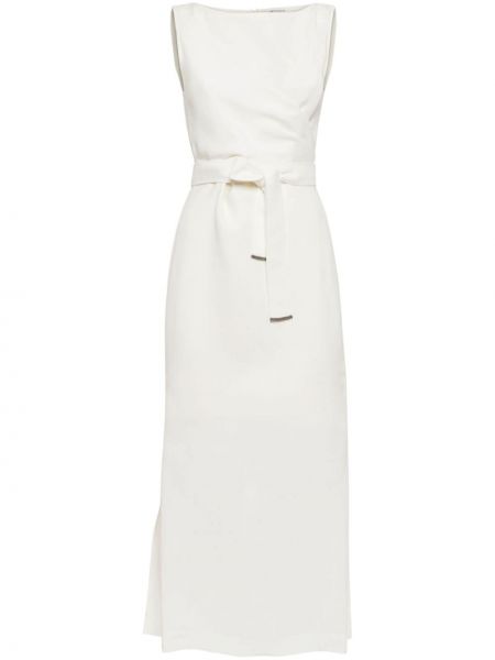 Αμάνικο φόρεμα Brunello Cucinelli λευκό