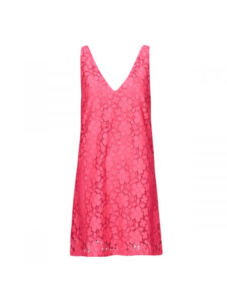 Sukienka mini koronkowa Desigual różowa