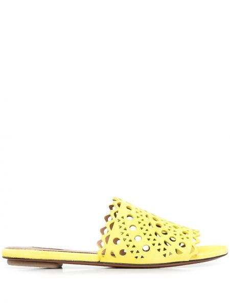 Sandali di pelle Alaïa giallo