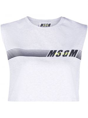 Crop top med print Msgm grå