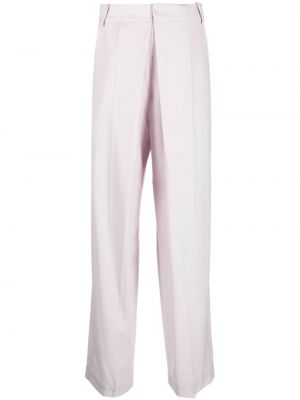 Плисирани памучни класически панталони Low Classic виолетово