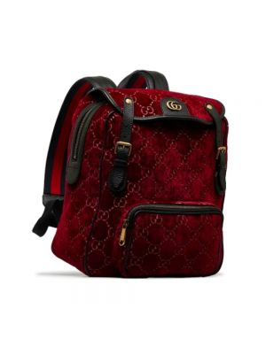 Aksamitny plecak Gucci Vintage czerwony