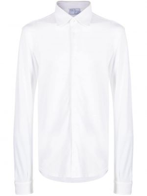 Памучна риза slim Fedeli бяло