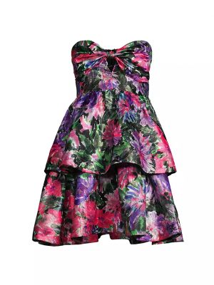 Платье мини в цветочек с принтом Milly фиолетовое
