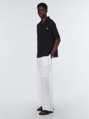 Pantaloni di lino baggy Loewe bianco