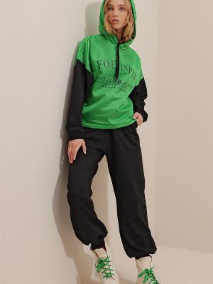 Fleecový oblek s potlačou Trend Alaçatı Stili