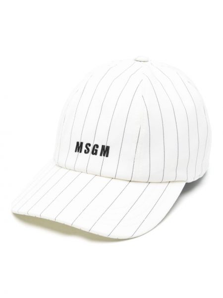 Dryžuotas siuvinėtas kepurė su snapeliu Msgm