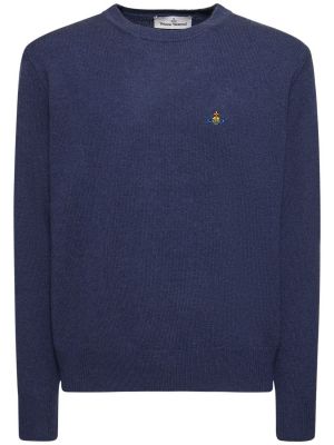 Mohérový sveter s výšivkou Vivienne Westwood čierna