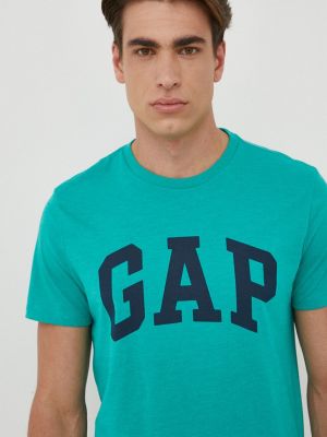 Тениска с дълъг ръкав с принт Gap зелено