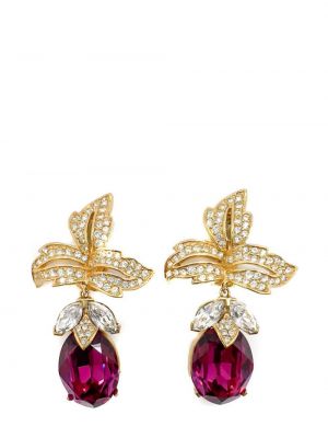 Gėlėtos auskarai su kristalais Jennifer Gibson Jewellery